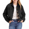 Carica l'immagine nel visualizzatore della galleria, Girls Faux Suede Fringe Jacket Western Cropped Coat
