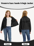 Carica l'immagine nel visualizzatore della galleria, Girls Faux Suede Fringe Jacket Western Cropped Coat
