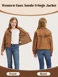 Carica l'immagine nel visualizzatore della galleria, Girls Faux Suede Fringe Jacket Western Cropped Coat
