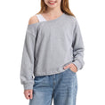 Carica l'immagine nel visualizzatore della galleria, Girls Off The Shoulder Crop Sweatshirt Pullover
