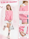 Carica l'immagine nel visualizzatore della galleria, Girls Off The Shoulder Crop Sweatshirt Pullover
