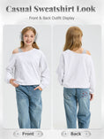 Carica l'immagine nel visualizzatore della galleria, Girls Off The Shoulder Crop Sweatshirt Pullover
