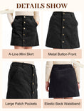 Carica l'immagine nel visualizzatore della galleria, Girls Corduroy Fall Winter A-Line Mini Skirt
