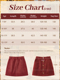 Carica l'immagine nel visualizzatore della galleria, Girls Corduroy Fall Winter A-Line Mini Skirt
