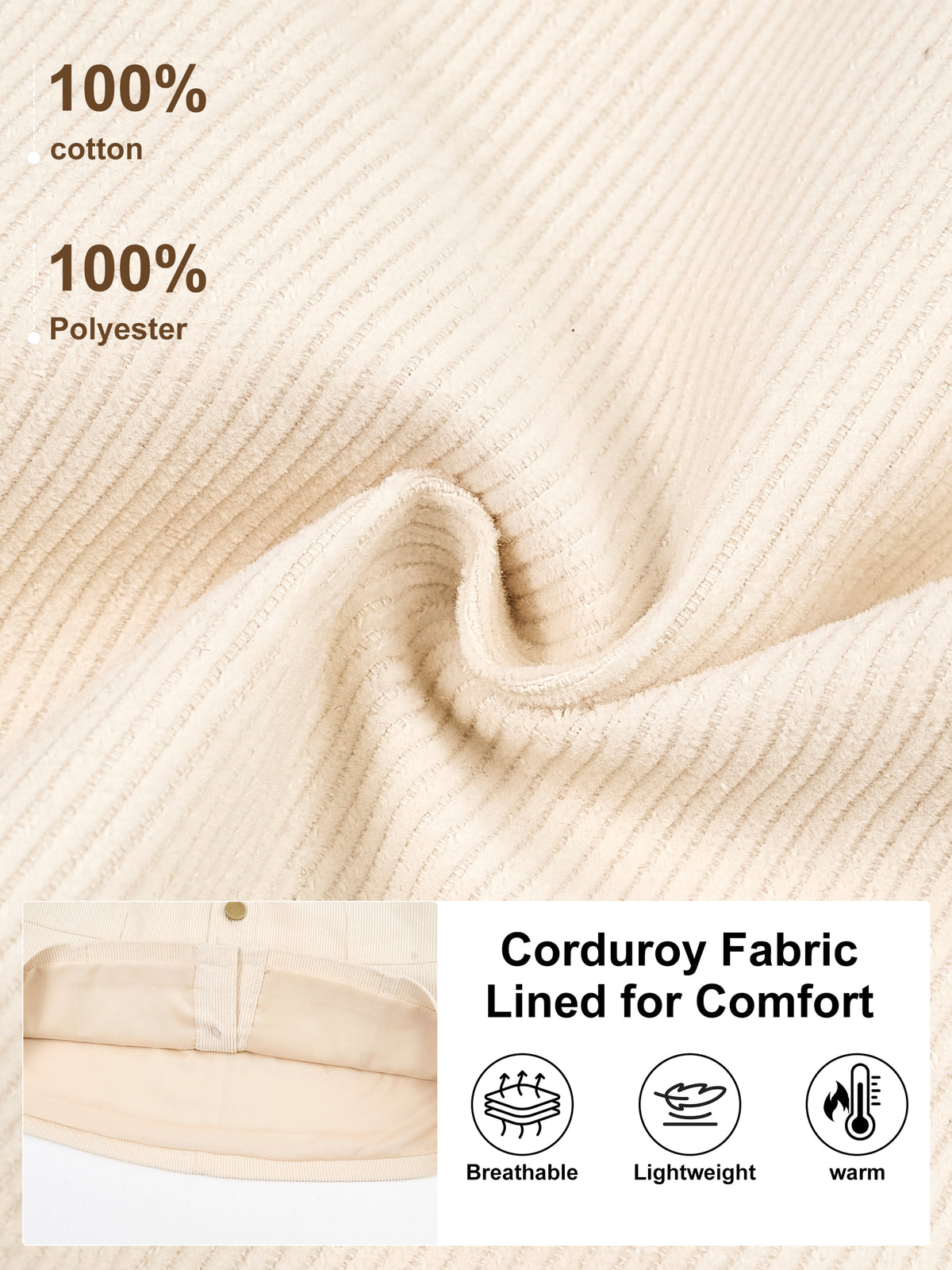 Girls Corduroy Fall Winter A-Line Mini Skirt