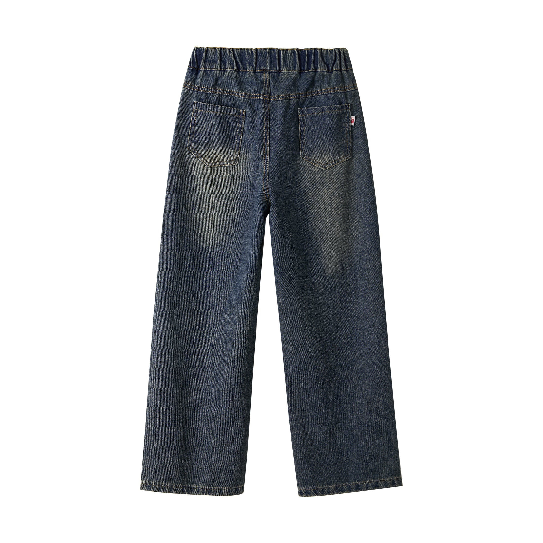 Girls Navy Raw Hemmed Heart Jeans