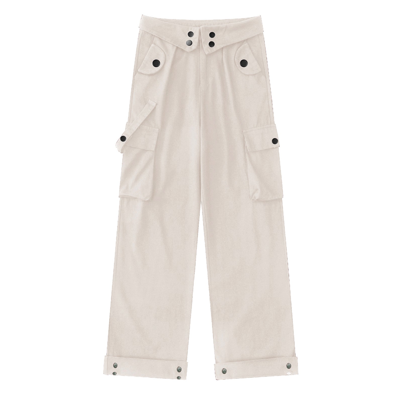 Girls Baggy Cargo High Rise Waist with Multi Pockets Wide Leg Cargos Pants