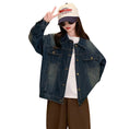 Load image into Gallery viewer, Girls Dark Blue Vintage Classic Denim Jacket
