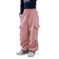 Load image into Gallery viewer, Girls Wide Leg Cargo Sweatpants with Pockets
