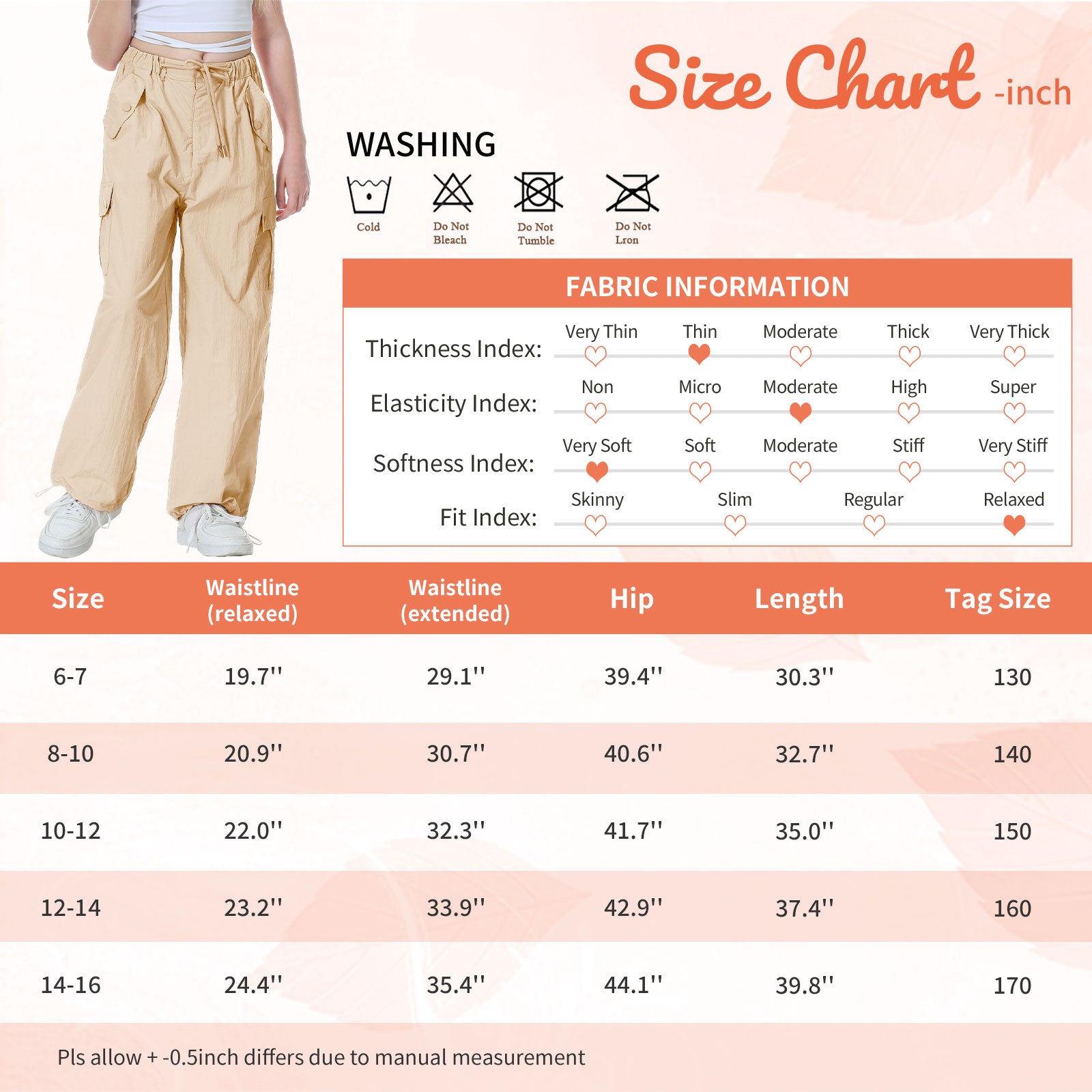 Girl's Baggy Cargo Parachute Trousers