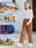 Load image into Gallery viewer, Girls Wide Leg Loose Cargo Pants with Belt
