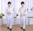 Load image into Gallery viewer, Rolanko 6 Piece Boys' Classic Tuxedo with Tail Formal Suits Wedding Ring Bearer Outfit Tailcoat Jacket, Vest, Pants, Shirt, Bowtie and Waistband
