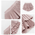 Load image into Gallery viewer, Girls 2-Layer Ruffle Mini Skirt Smocked Waist Cute Tiered Skirts with Shorts
