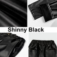 Load image into Gallery viewer, Girls Faux Leather Pants Straight Wide Leg Streetwear Trousers with Pockets
