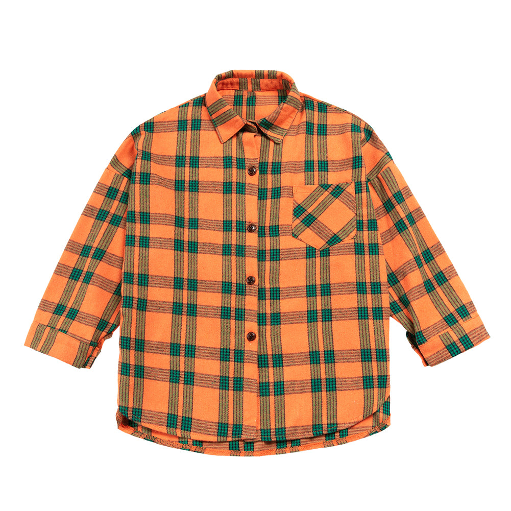 Girl's Button Plaid Classic Checkered Shirt