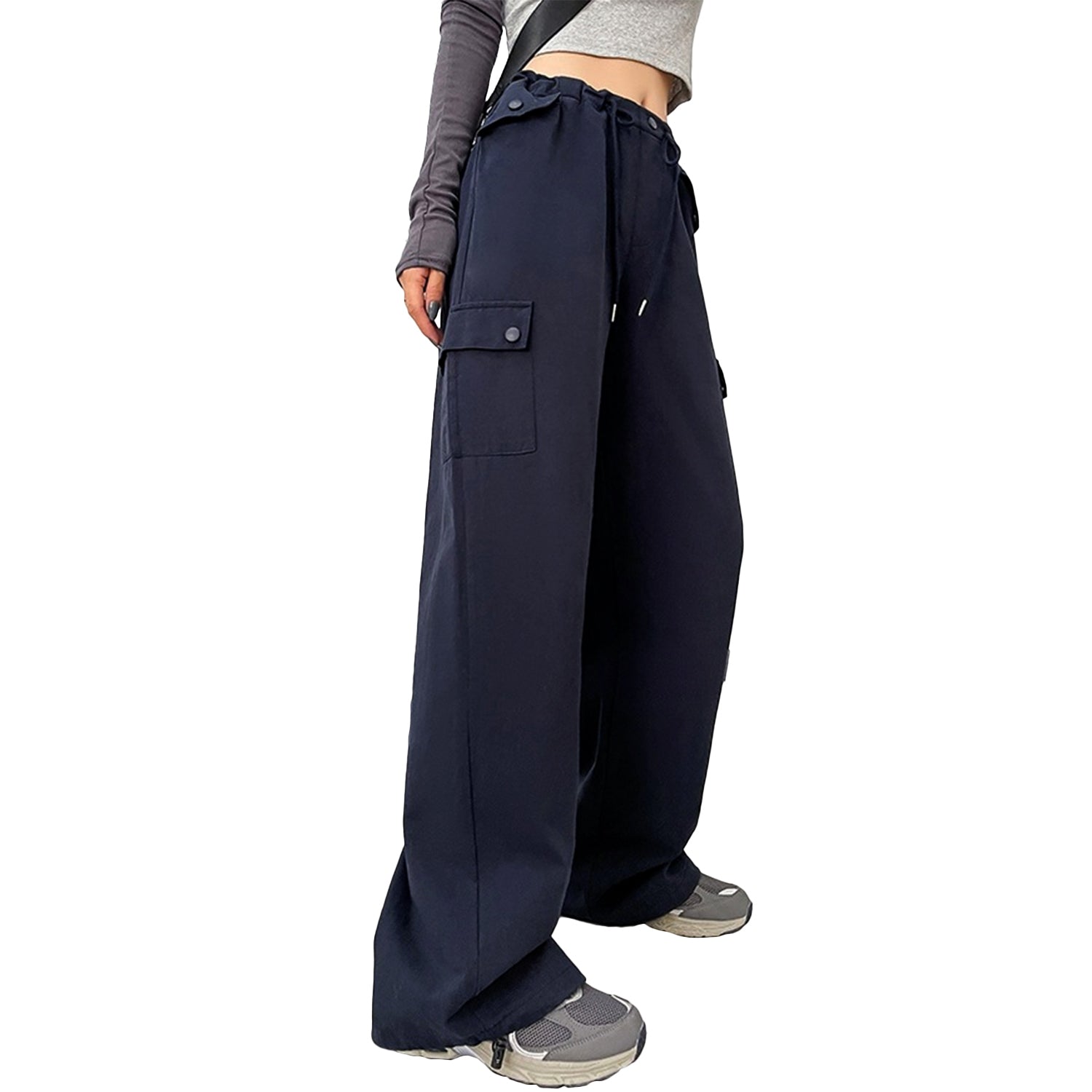 Girl's Baggy Cargo Parachute Trousers