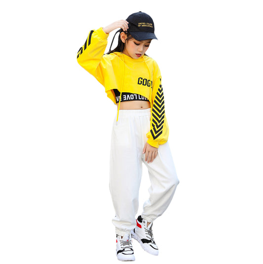 Completo da ragazza casual da ballo in stile nuovo giallo chic 3 pezzi 
