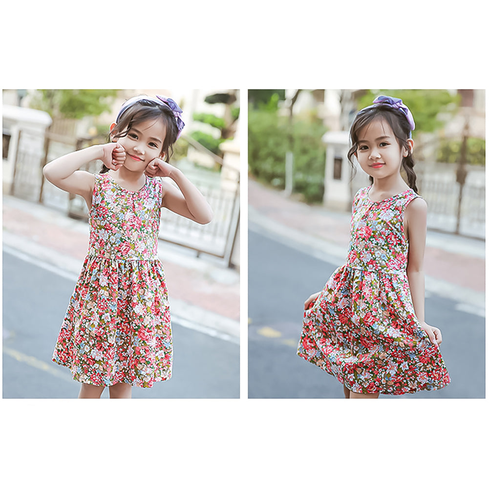 Girl‘s Toddler Cotton Sleeveless Floral Sundress