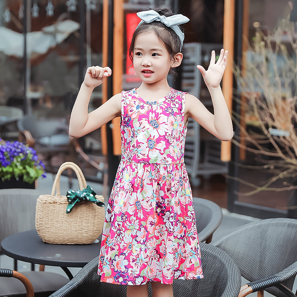 Girl‘s Toddler Cotton Sleeveless Floral Sundress