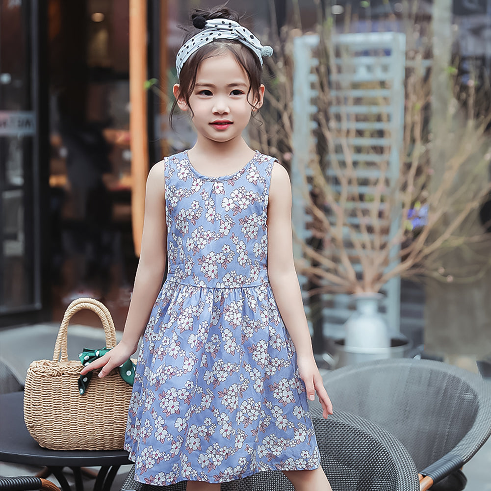 Girl‘s Toddler Cotton Sleeveless Floral Sundress