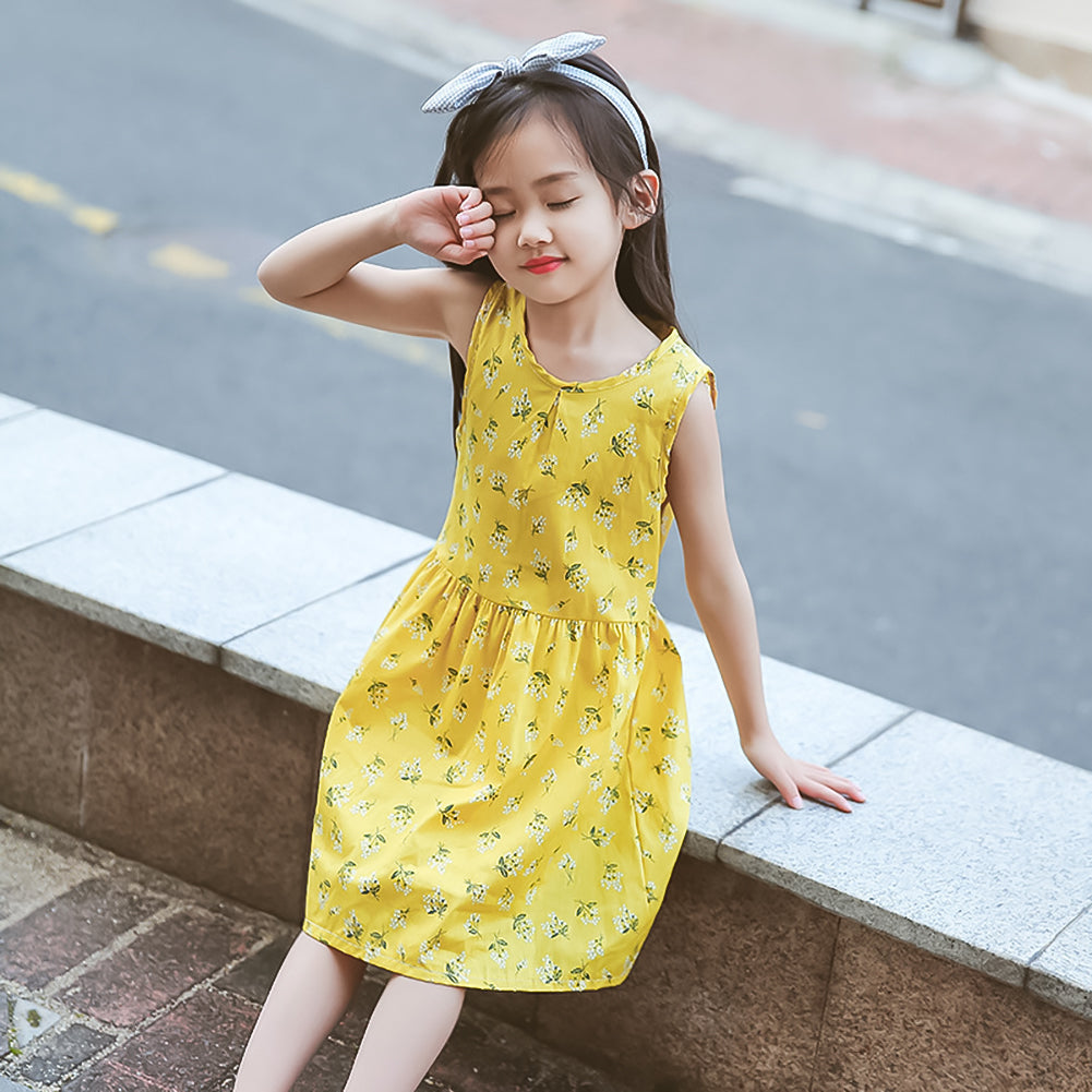 Girl‘s Toddler Cotton Sleeveless Floral Sundress