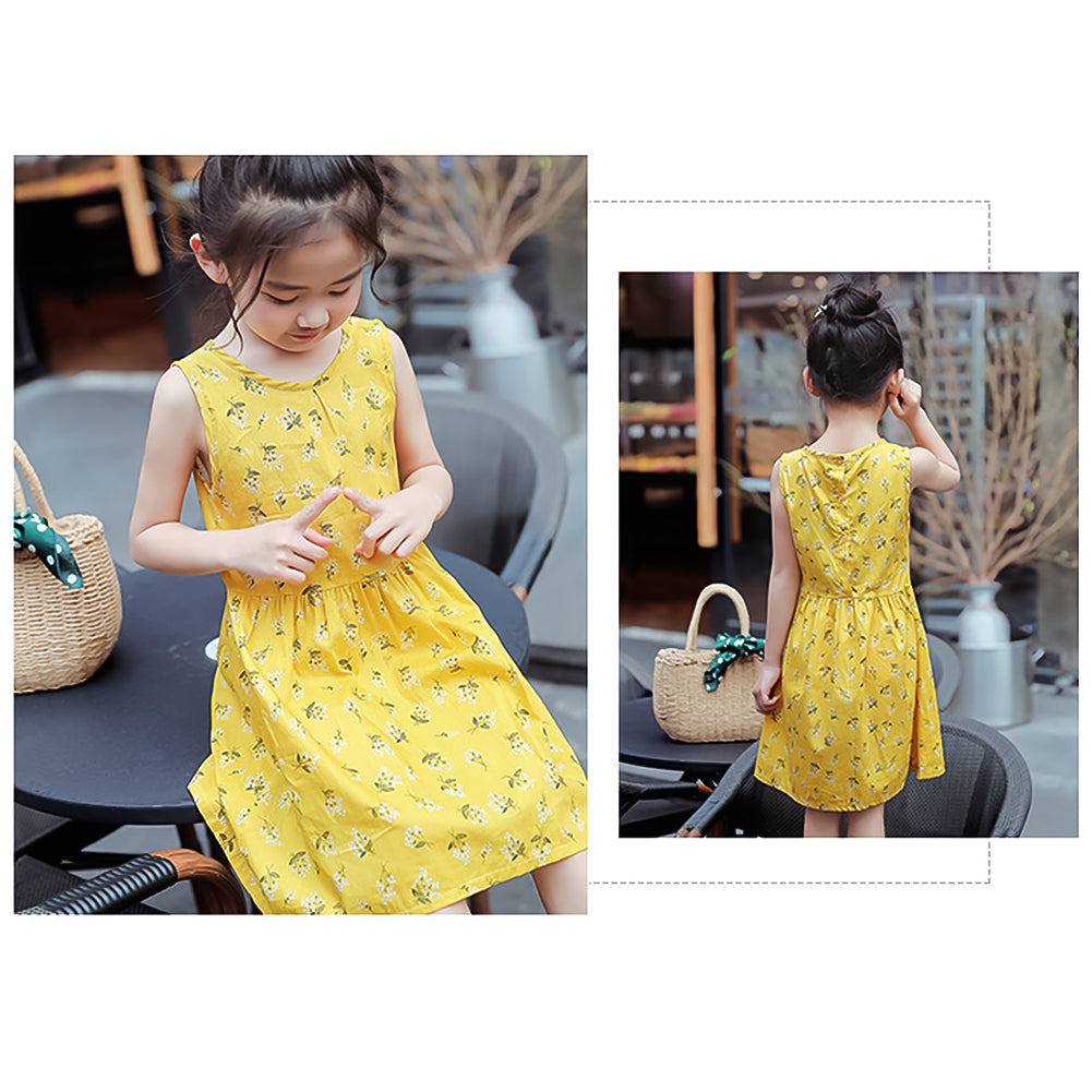 Girl‘s Toddler Cotton Sleeveless Floral Sundress