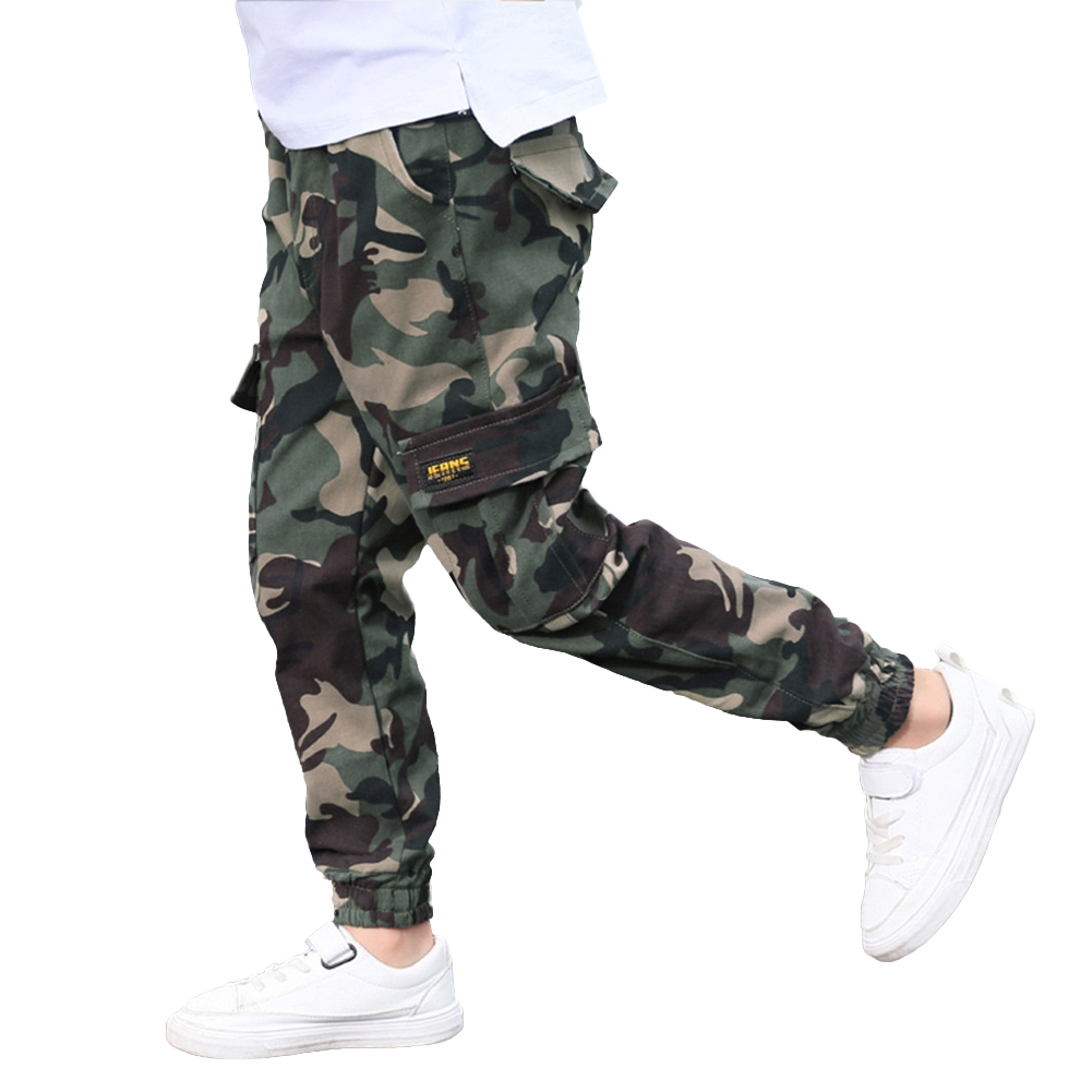 Boy's Elastic Waist Hiking Baggy Cargo Pants