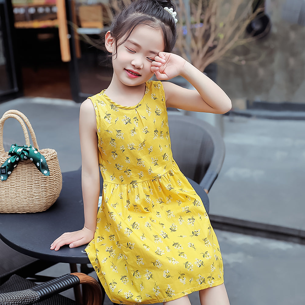 Girl‘s Toddler Cotton Sleeveless Floral Sundress