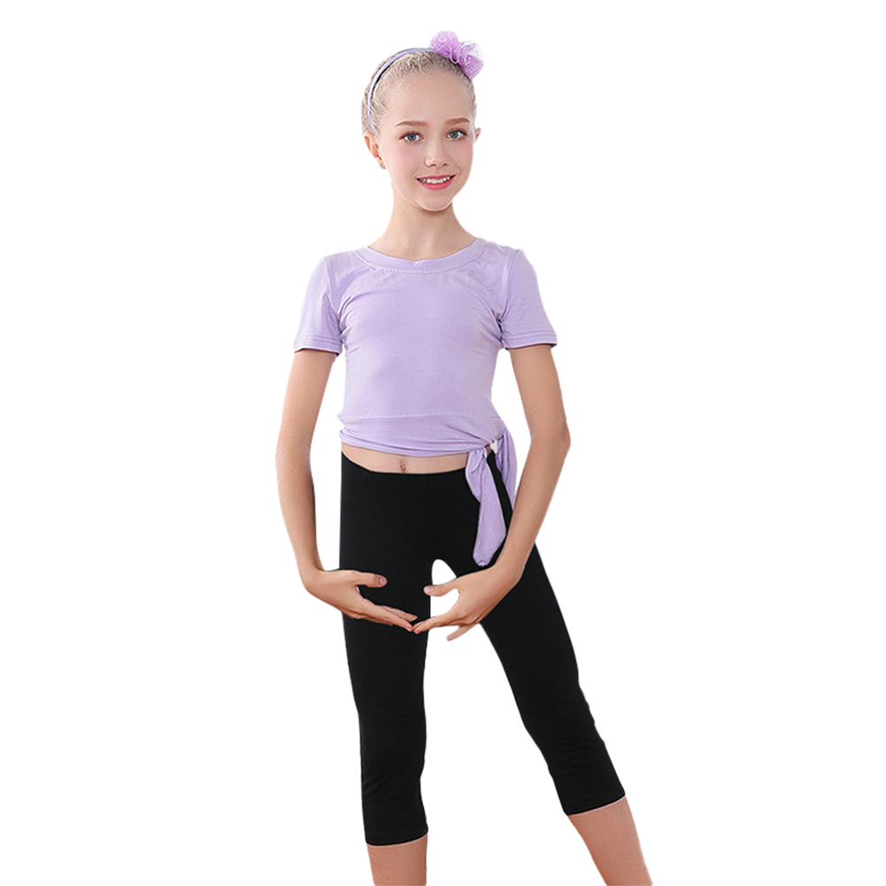 Rolanko Girl's ballet top plus pants set purple