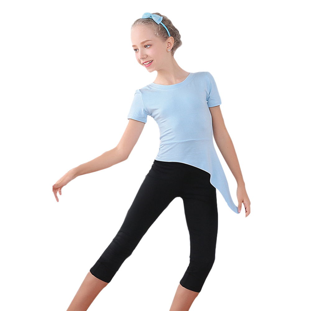 Rolanko Girl's Ballet Top Plus Pants Set Blue