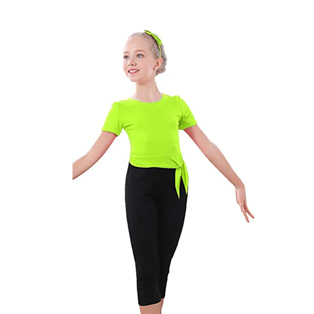 Rolanko Girl's ballet top plus pants set bright green