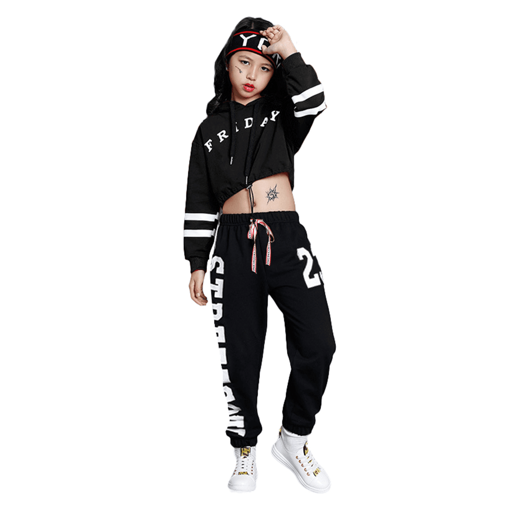 Girl's 2pcs Casual Dance Team Top Sweatsuit