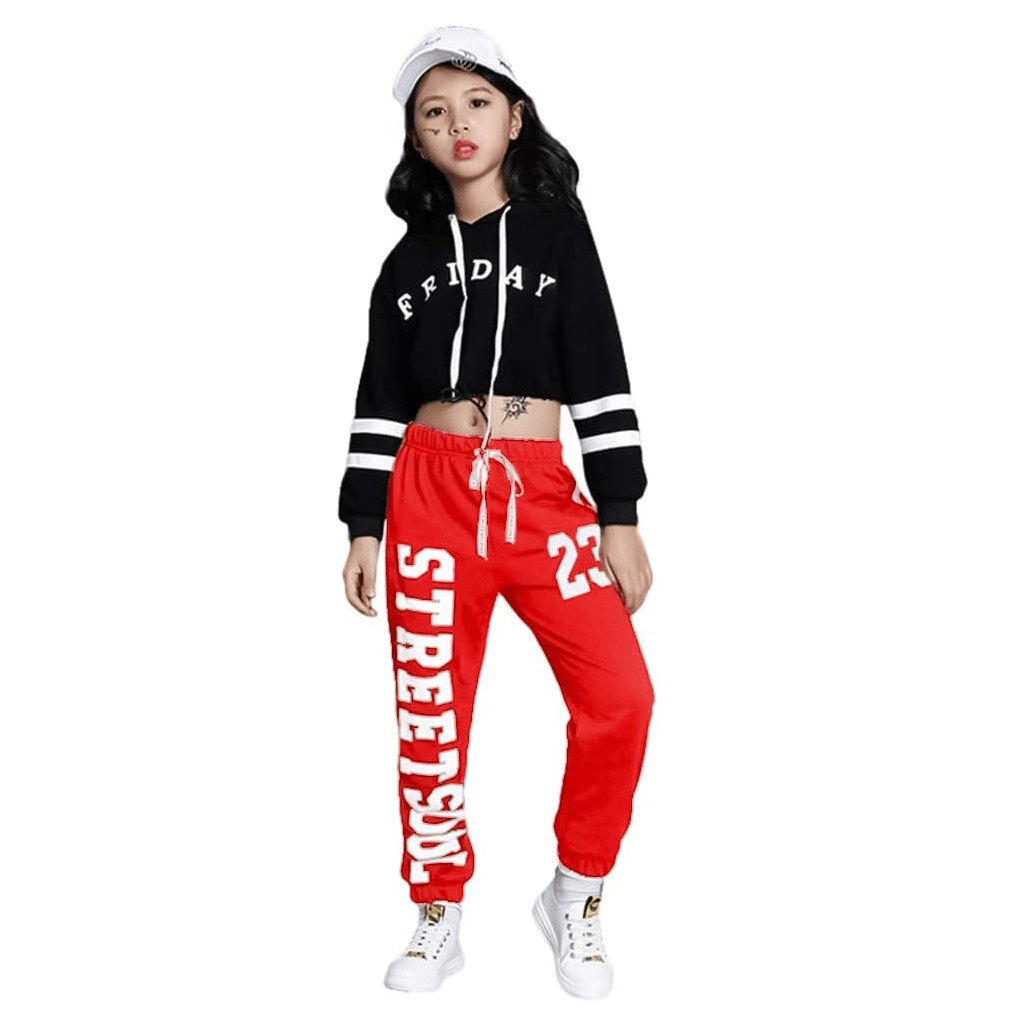 Girl's 2pcs Casual Dance Team Top Sweatsuit