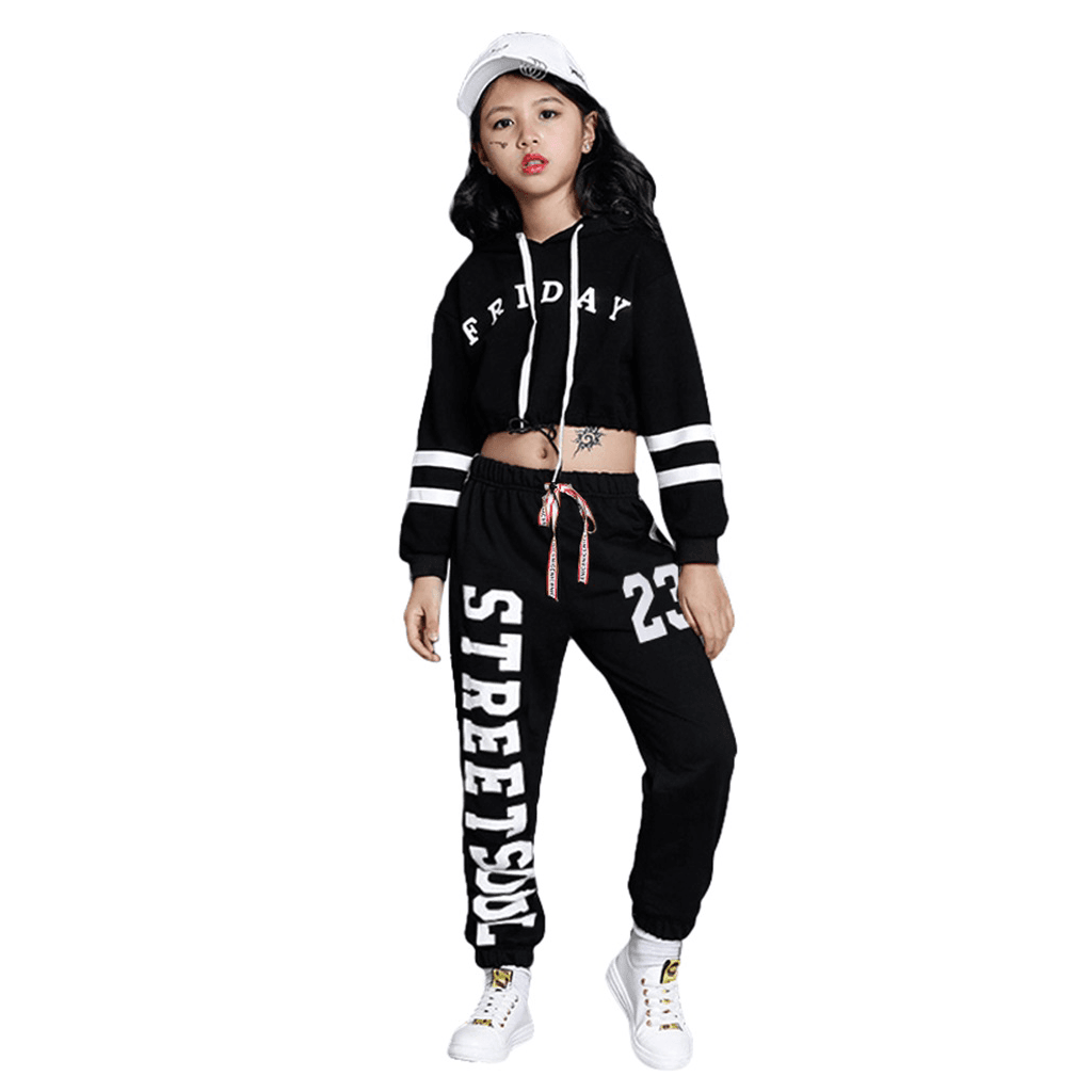 Girl's 2pcs Casual Dance Team Top Sweatsuit