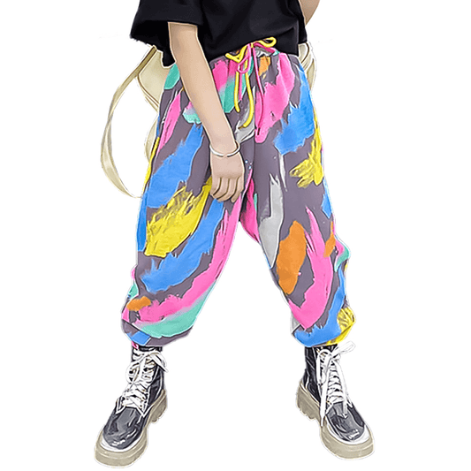 Pantaloni in denim da felpa casual da strada con design artistico da ragazza 