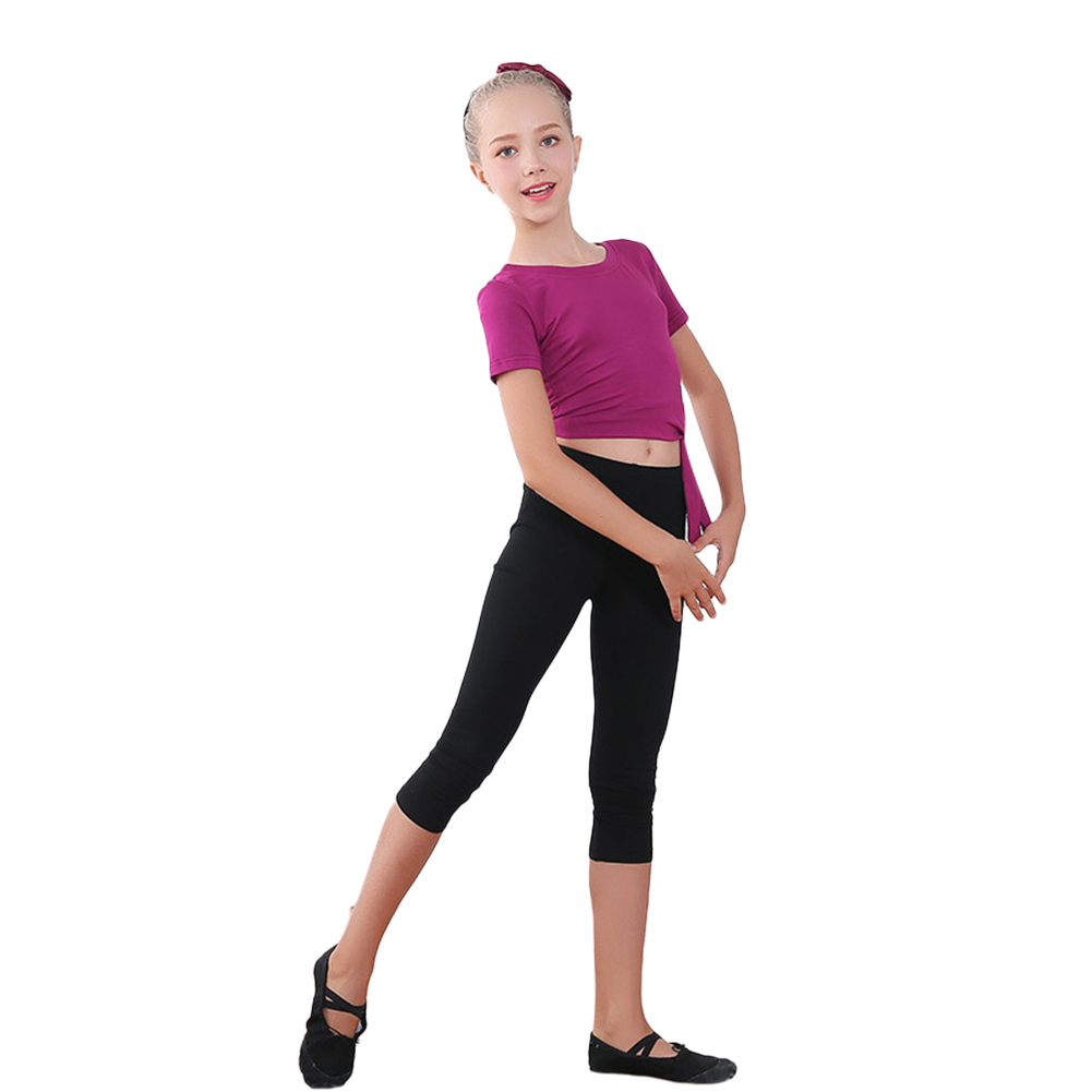 Rolanko Girl's ballet top plus pants set purple