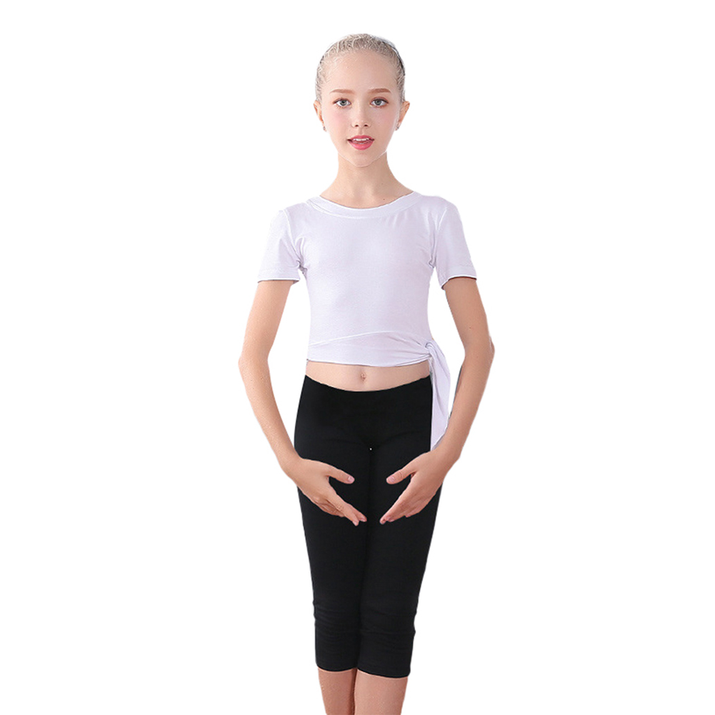 Rolanko Girl's ballet top plus pants set white