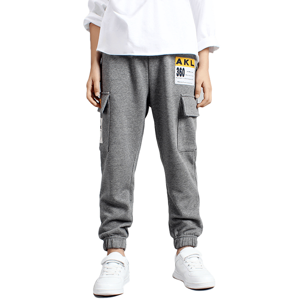 Boy's Cotton Athletic Jogging Exercise Leisure Sweatpants