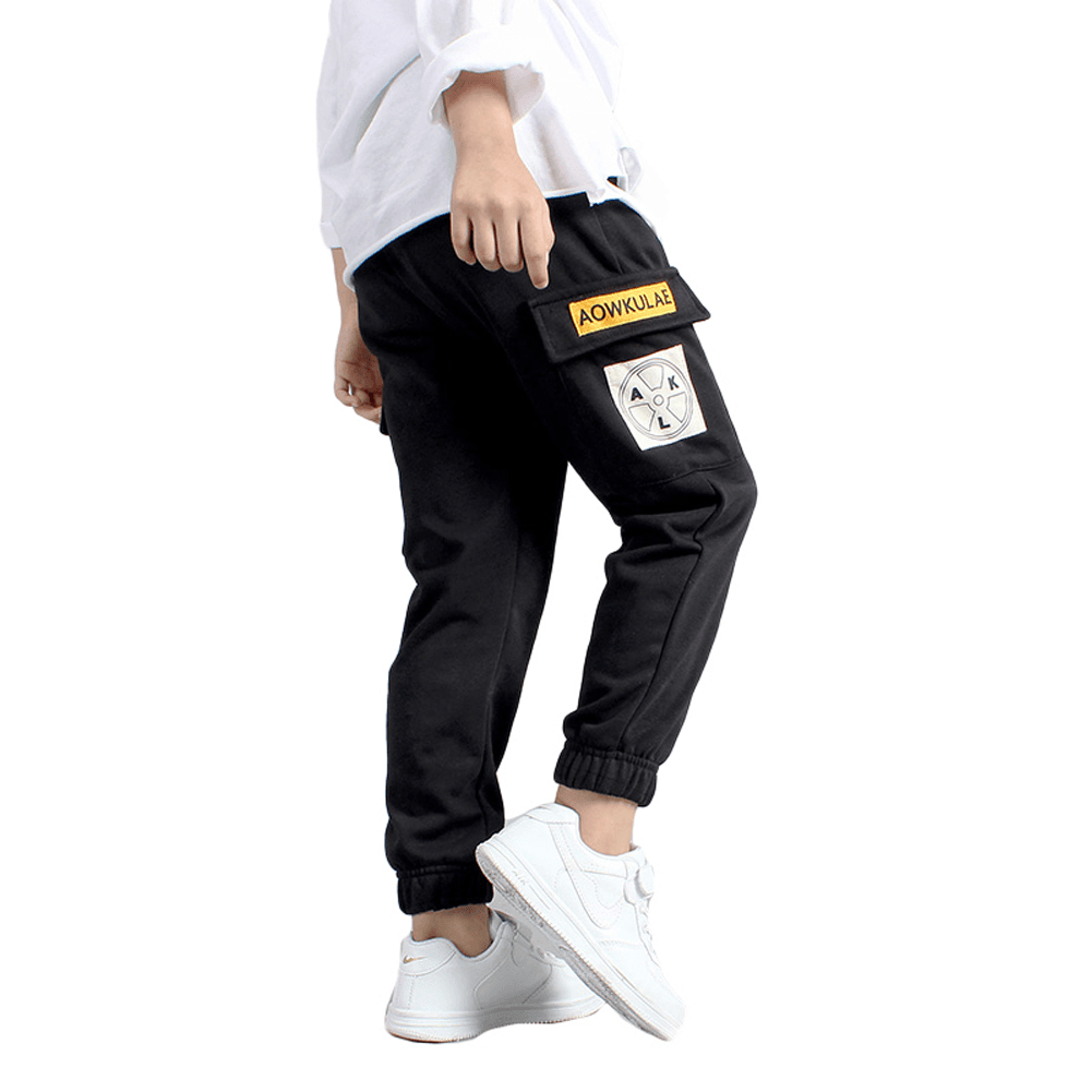 Boy's Cotton Athletic Jogging Exercise Leisure Sweatpants