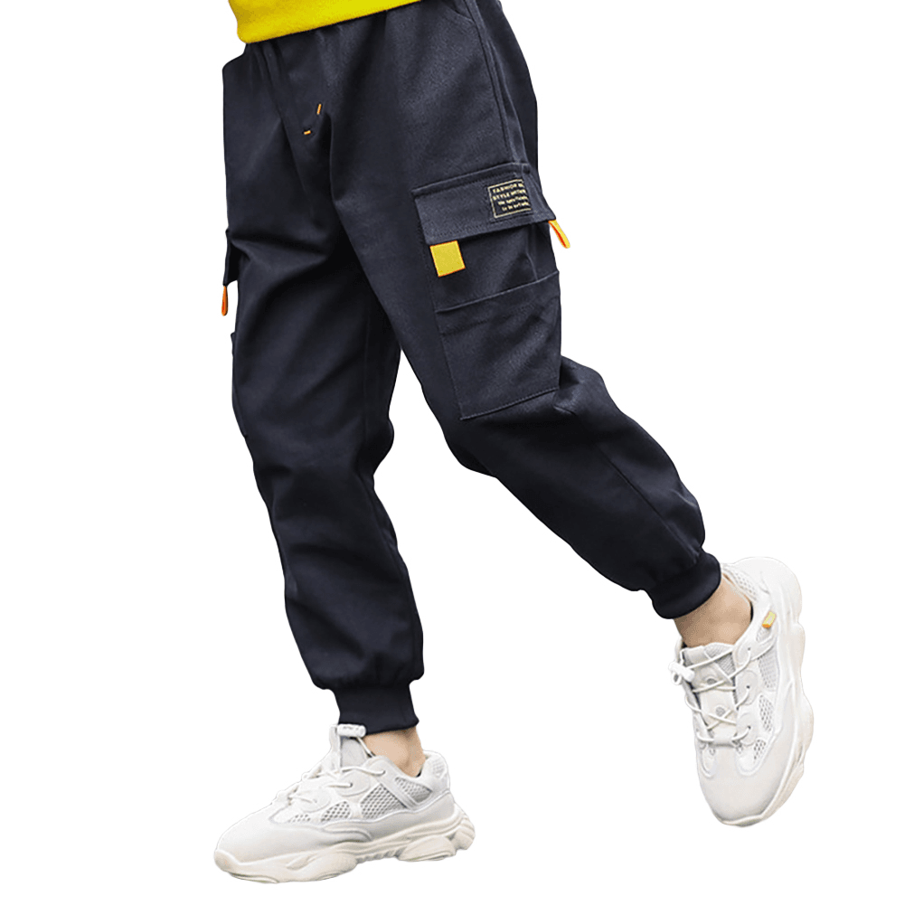 Boy's Elastic Waist Hiking Baggy Cargo Pants