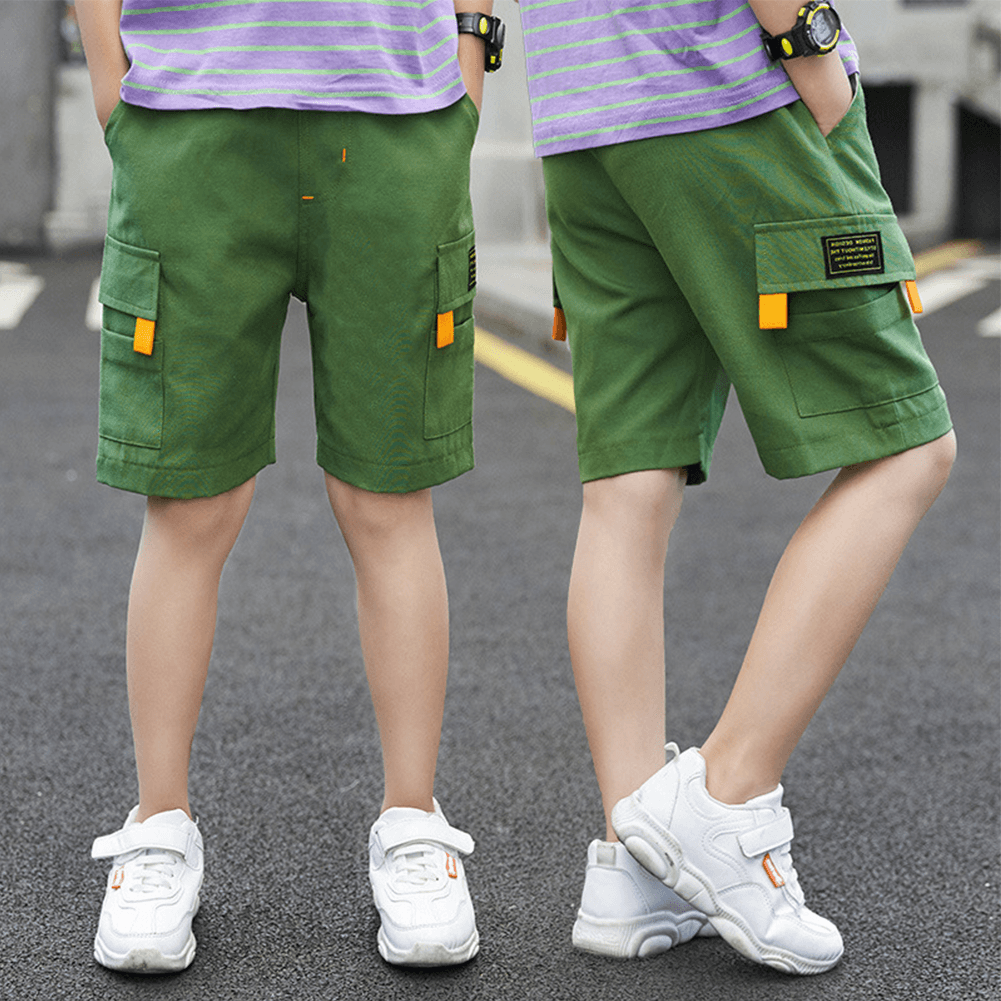 Boy's Summer Elastic  Casual Jogger Outdoor Cargo Shorts