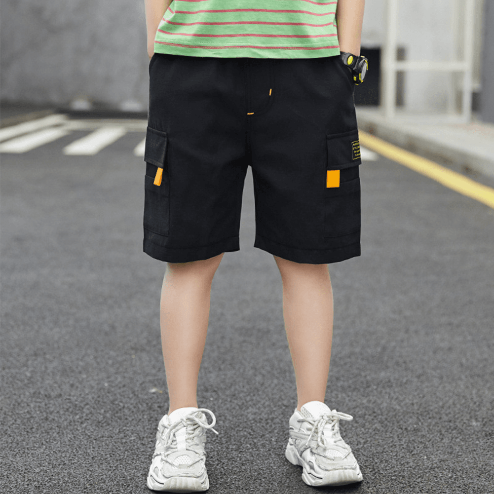 Boy's Summer Elastic  Casual Jogger Outdoor Cargo Shorts