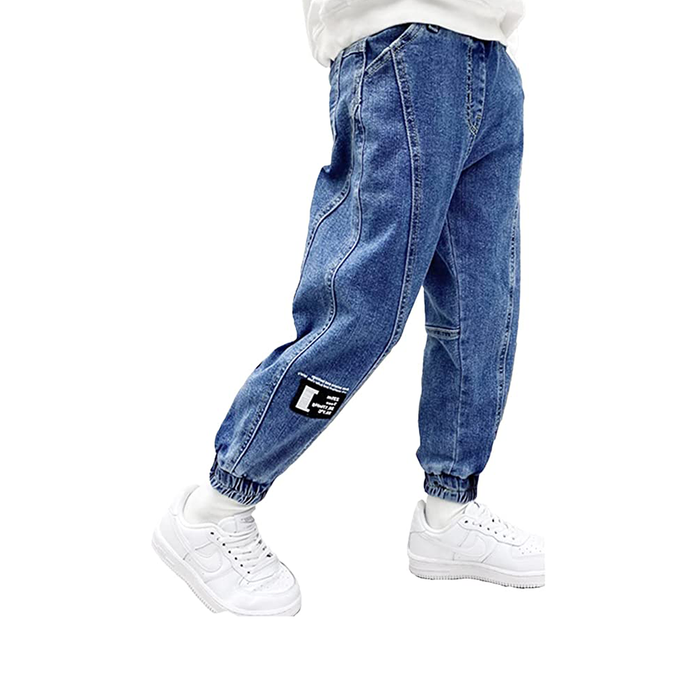 Boy‘s Elastic Baggy Jeans Straight fit Stretch Loose Denim Pants