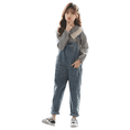 Load image into Gallery viewer, Girl's Adjustable Outdoor Navy Denim Overalls
