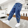 Load image into Gallery viewer, Boy‘s Elastic Baggy Jeans Straight fit Stretch Loose Denim Pants
