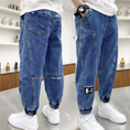 Load image into Gallery viewer, Boy‘s Elastic Baggy Jeans Straight fit Stretch Loose Denim Pants
