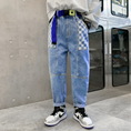 Load image into Gallery viewer, Boy‘s Blue Stylish Elastic Baggy Jeans Pants
