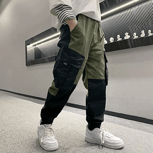 Boy's Outdoor Elastic Waist Cargo Pants