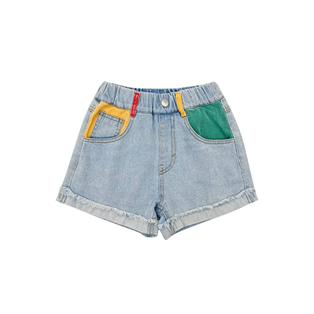 Girl's Cozy Summer Beach Elastic Waist Denim Shorts