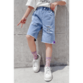 Load image into Gallery viewer, Girl's Cozy Summer Beach Elastic Waist Denim Shorts
